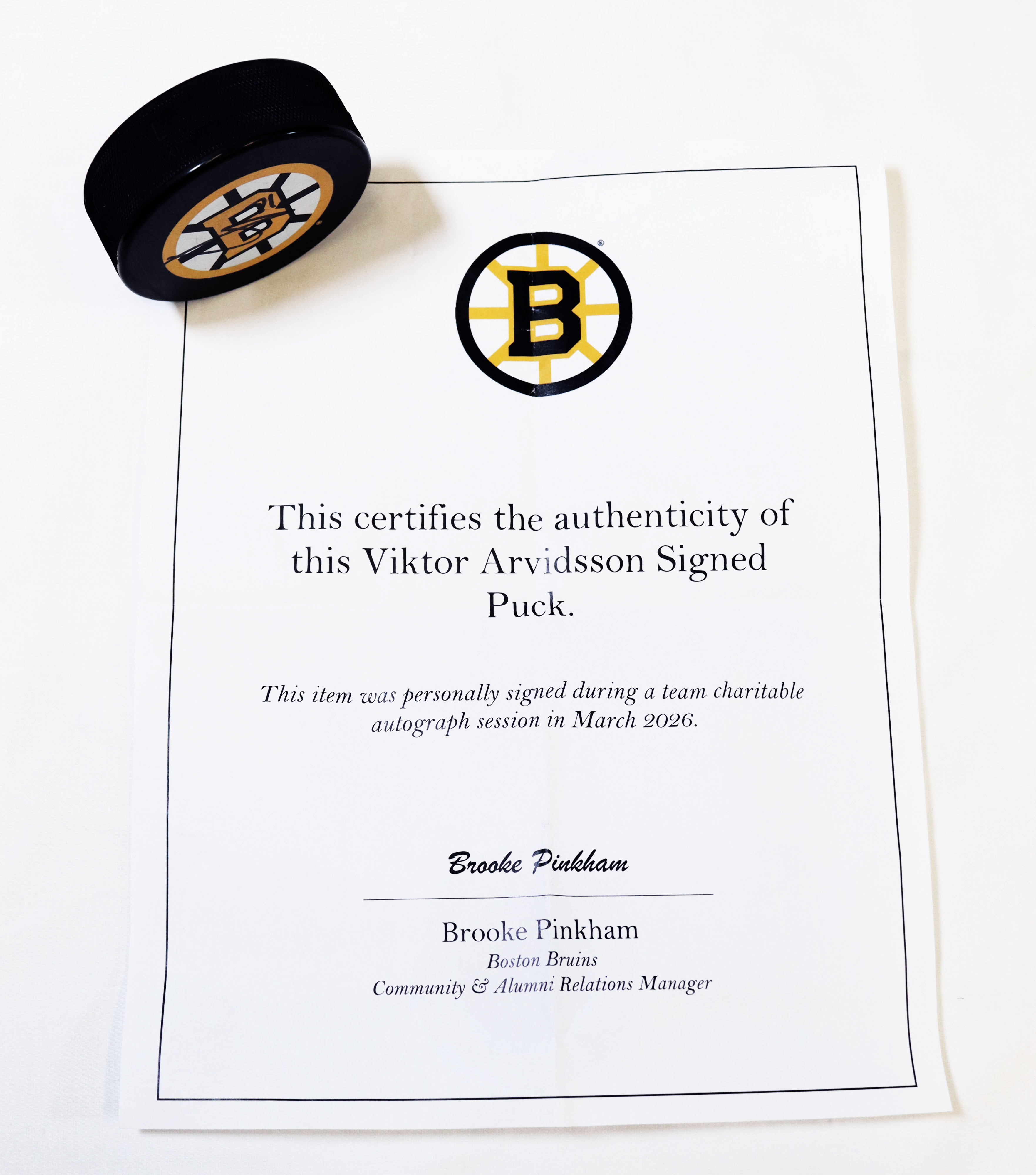 Boston Bruins Puck